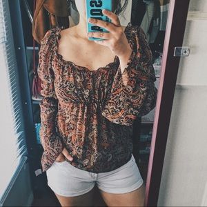 Laundry by Shelli Segal Printed Baby Doll Blouse